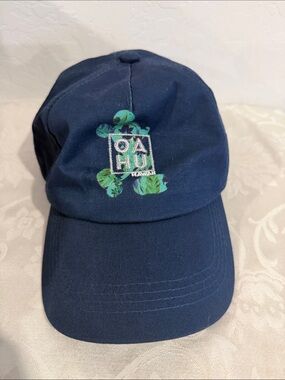 Disney Navy Baseball Cap with oahu Hawaii Embroidered Logo